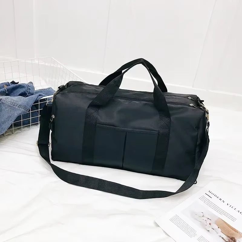 Outdoor Waterproof Nylon Sports Gym Bag for Men and Women - Versatile Fitness and Travel Handbag with Yoga Mat and Shoe Compartment