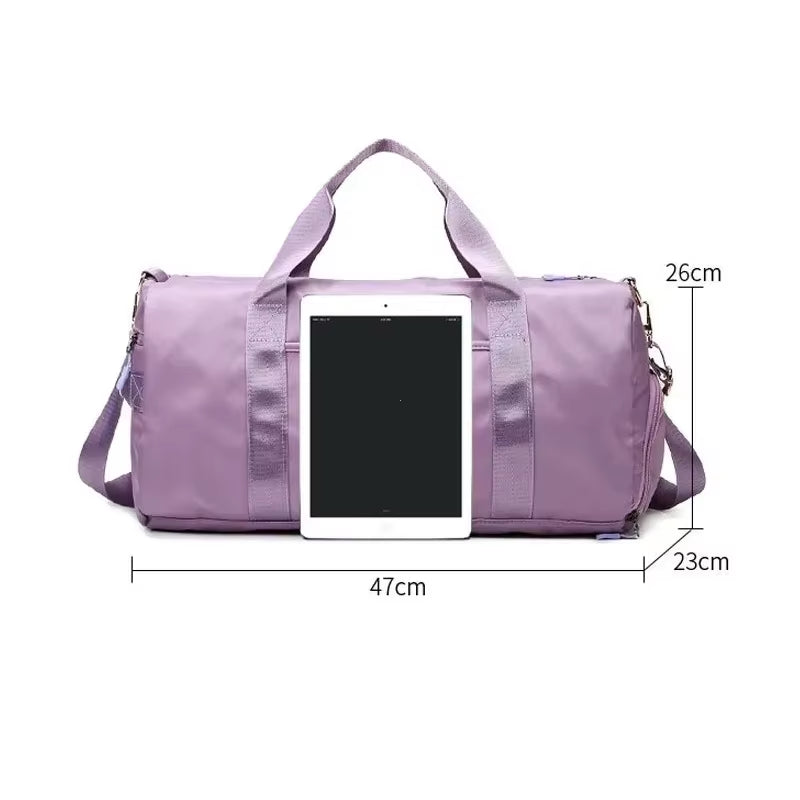 Outdoor Waterproof Nylon Sports Gym Bag for Men and Women - Versatile Fitness and Travel Handbag with Yoga Mat and Shoe Compartment
